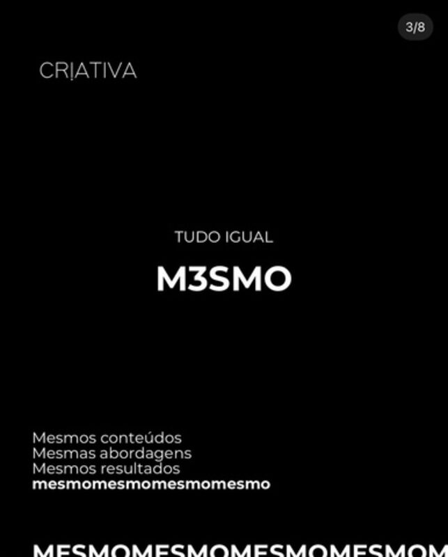 Post da Criativa: tudo igual, M3SMO